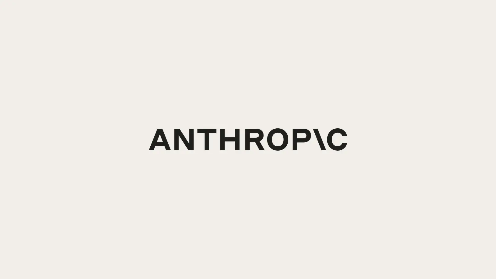 The Anthropic wordmark on the company's cream brand background
