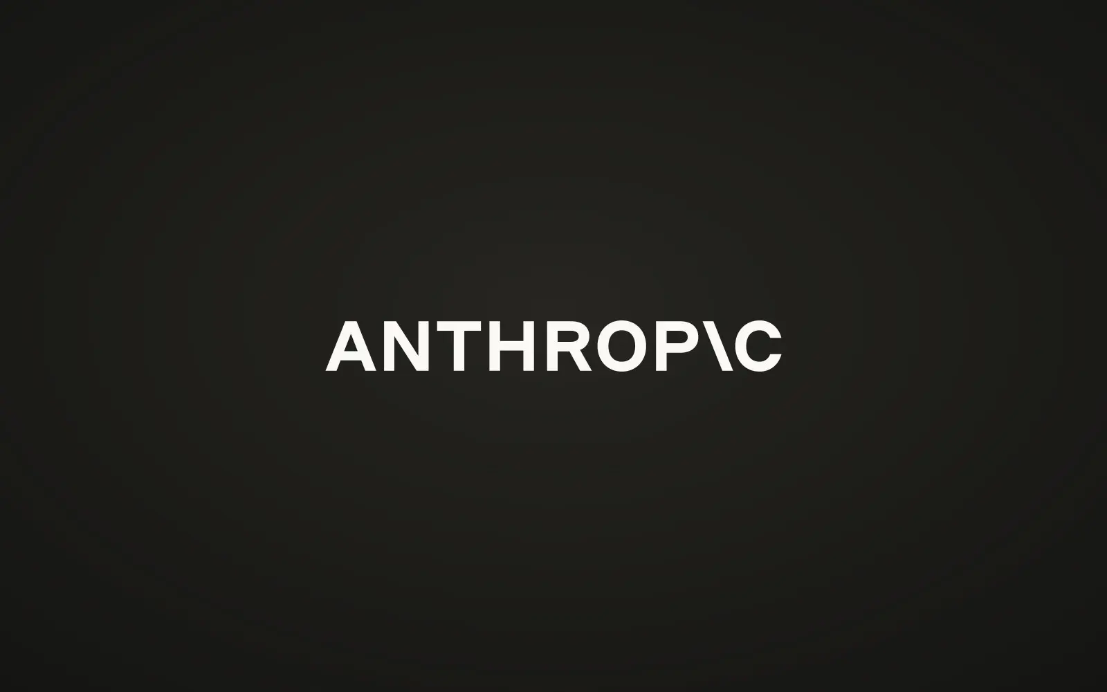 The Anthropic wordmark in off-white on a dark background