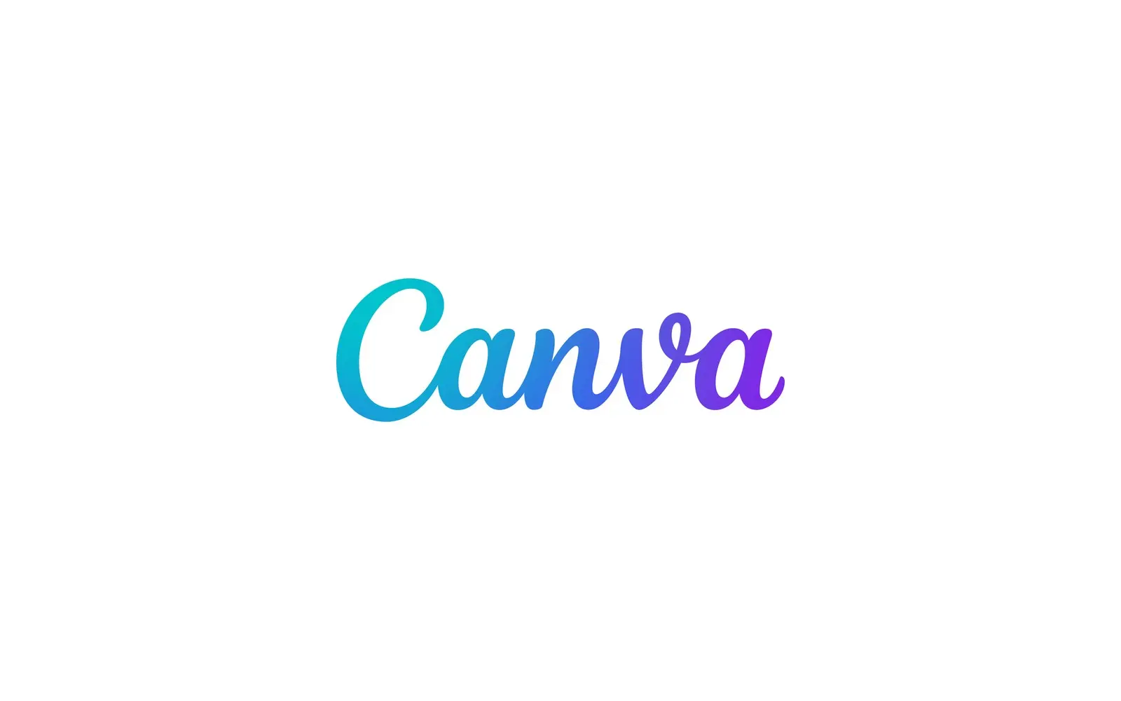 The Canva wordmark in blue and purple script on a white background