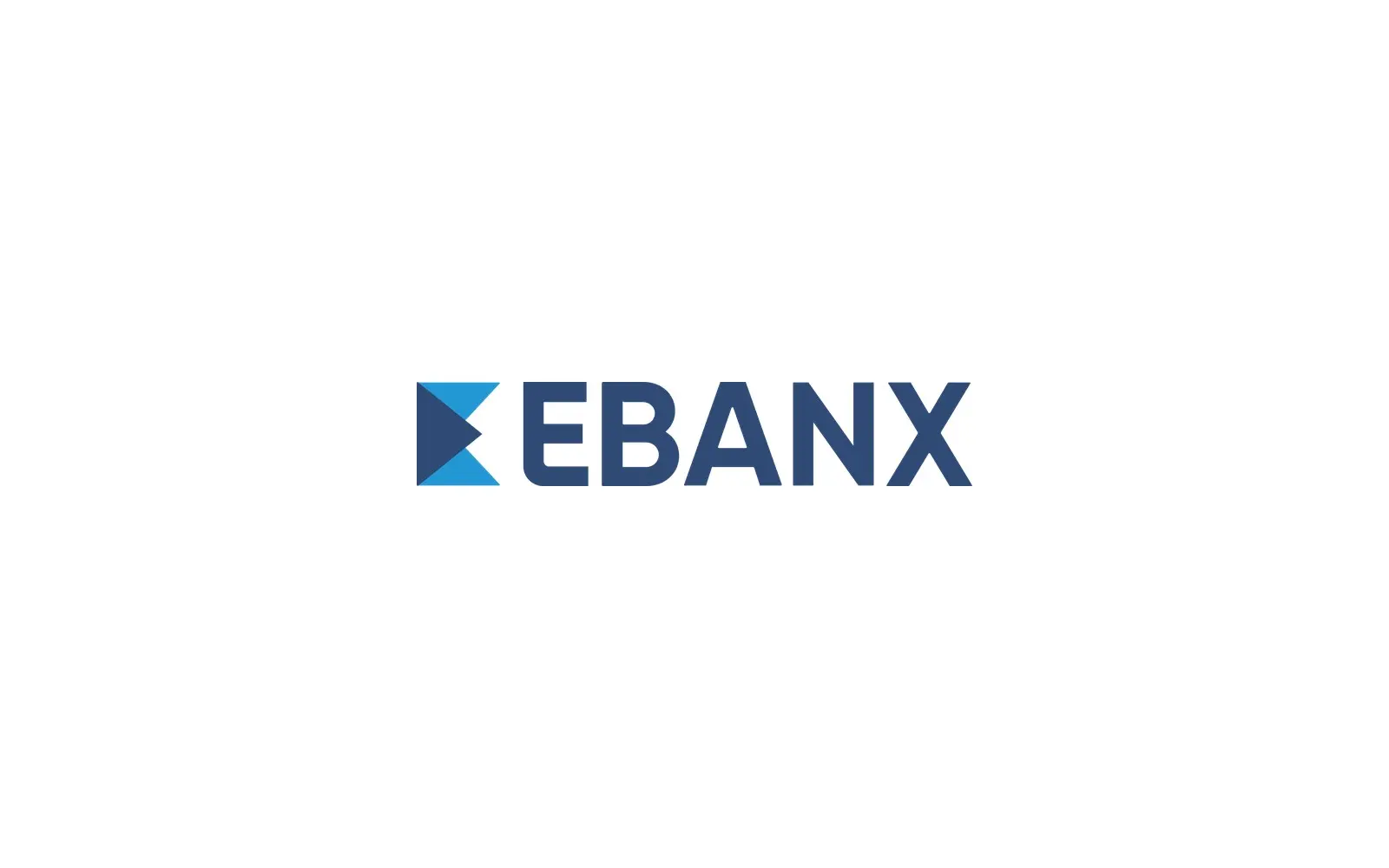 The EBANX logo in navy and blue on a white background