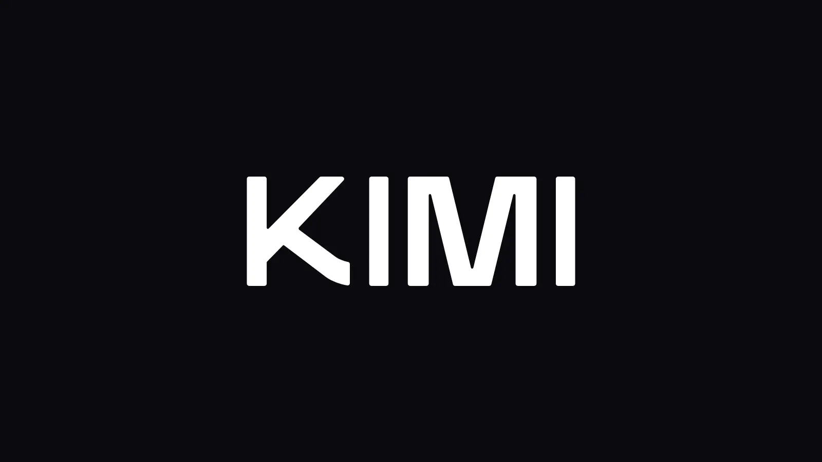 The Kimi wordmark in white on a near-black background